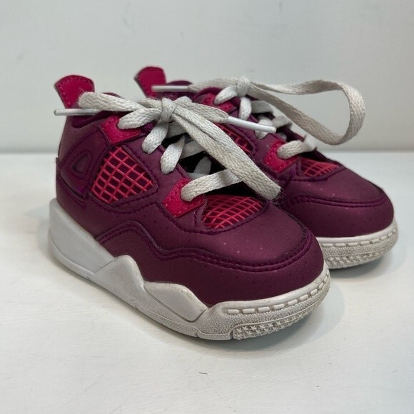 Air Jordan Jordan’s Baby Girl Pink and Purple Dot 4C - Picture 2 of 9
